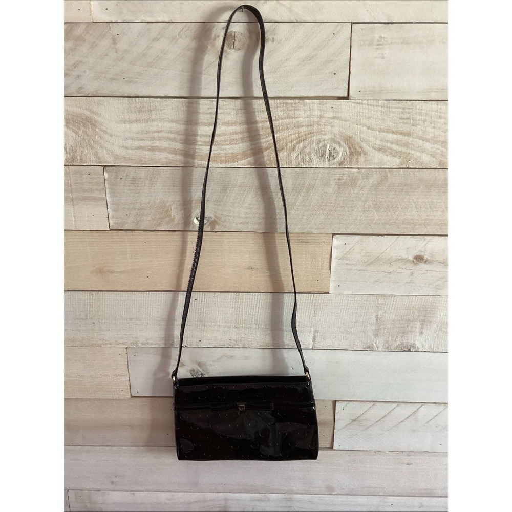 Kate Spade Black Shiny Patent Leather Bow Crossbody Bag Fast Shipping